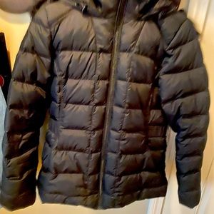 Women's Gotham Faux-Fur Trim Quilted Down Coat